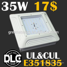 luminaire mené d&#39;auvent pour la station service 35w 60w 80w 100w 140w 100lm / watt ul dlc énumérés